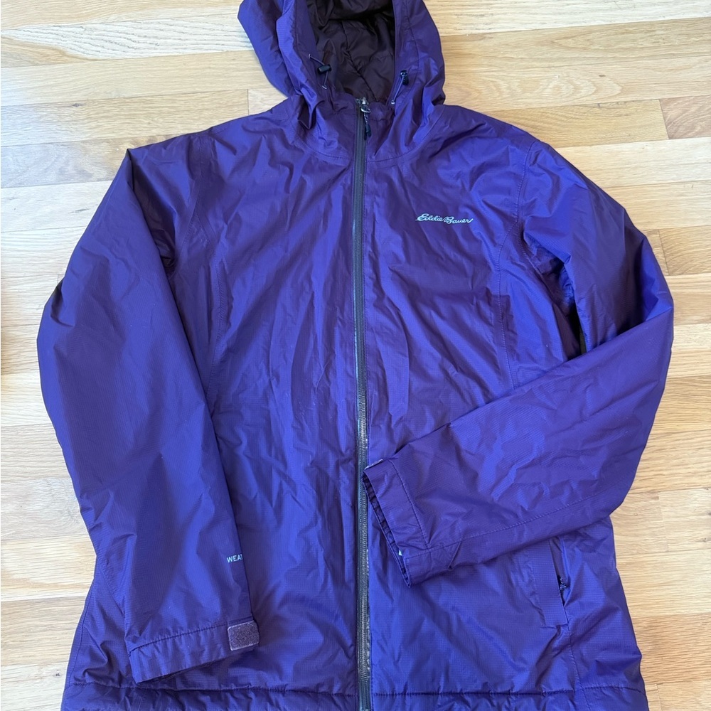 Eddie Bauer Women’s WeatherEdge Insulated Rain Jacket - Purple - Size M Women's - Picture 4 of 12